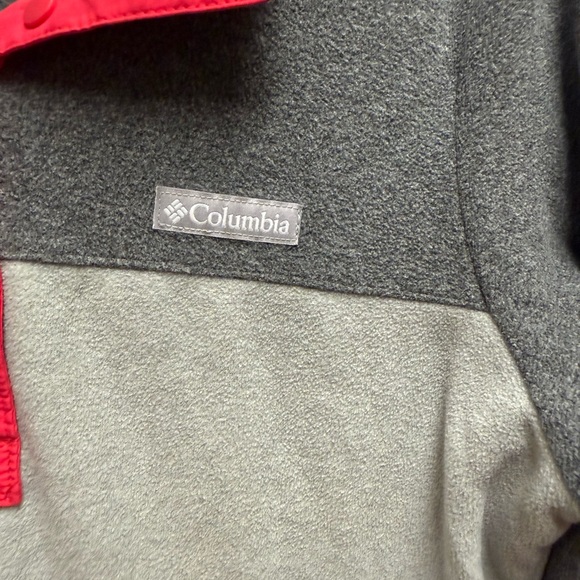 Columbia 1/4 Snap Fleece Pullover Jacket Womens Size M Gray Pink Trim Sweatshirt - Picture 9 of 12